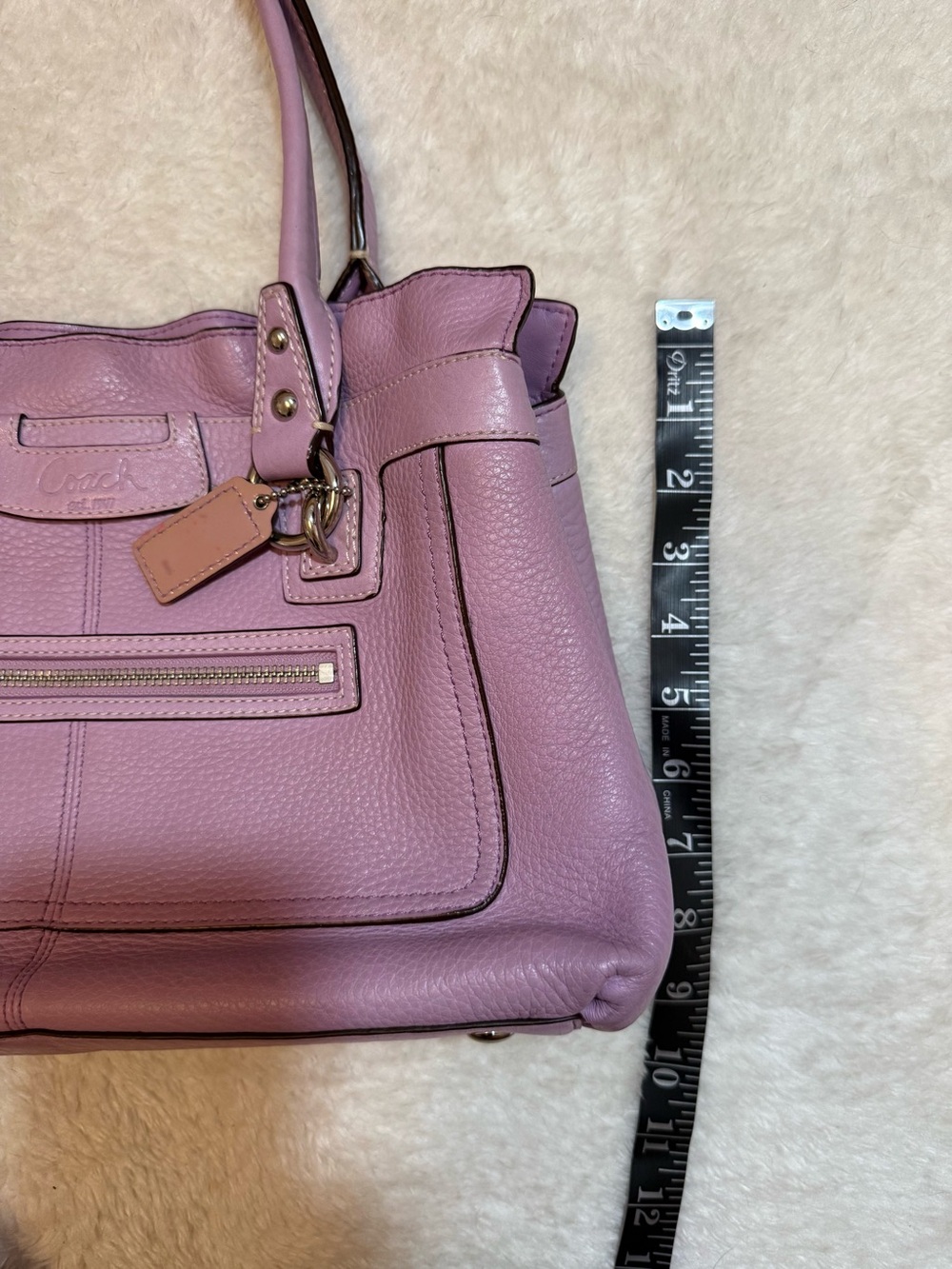 Authentic Coach Penelope Bag Lavender Pebbled Leather w/Silver Hardware Perfect - Picture 15 of 15